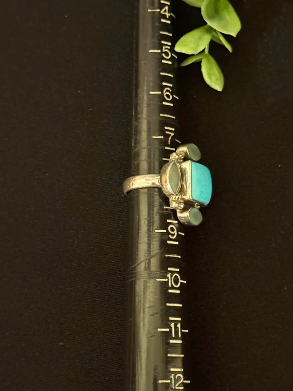 Nicky‎ Butler Turquoise Square Center Ring with Light Green Accents